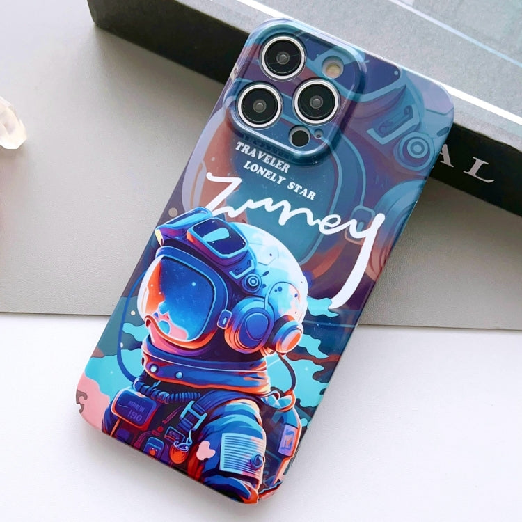 For iPhone 15 Pro Max Painted Pattern Precise Hole PC Phone Case(Blue Paint Astronaut) - iPhone 15 Pro Max Cases by PMC TechLife | Online Shopping South Africa | PMC TechLife