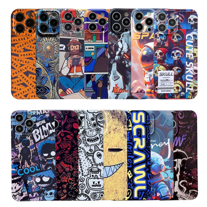 For iPhone 15 Painted Pattern Precise Hole PC Phone Case(Red Blue Graffiti) - iPhone 15 Cases by PMC Jewellery | Online Shopping South Africa | PMC Jewellery