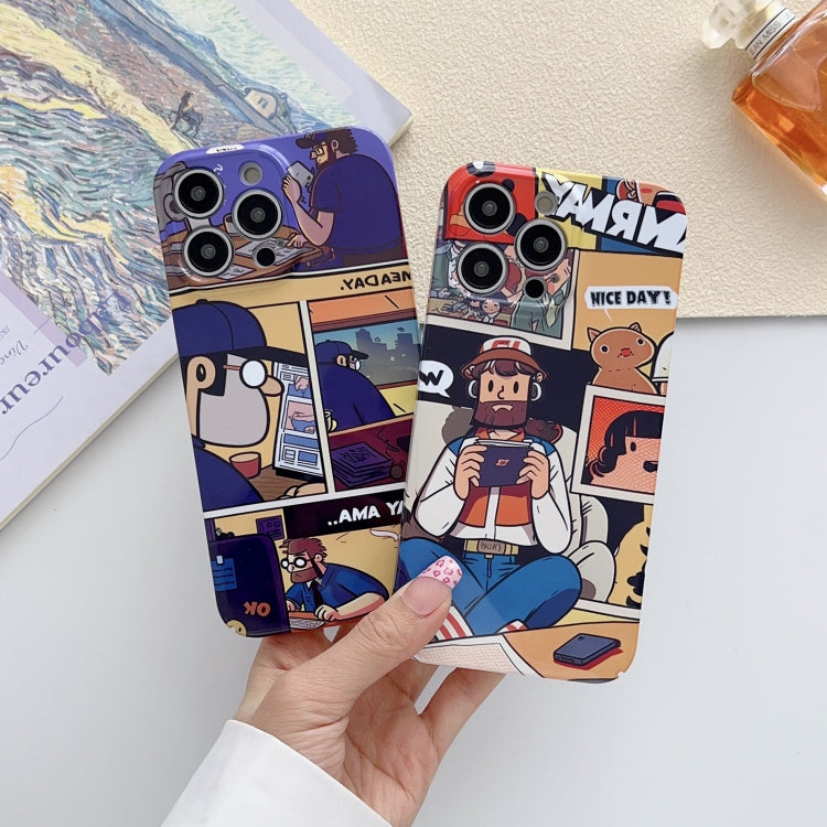 For iPhone SE 2022 / 2020 / 8 / 7 Painted Pattern Precise Hole PC Phone Case(Orange Robot) - iPhone SE 2022 / 2020 / 8 / 7 Cases by PMC Jewellery | Online Shopping South Africa | PMC Jewellery