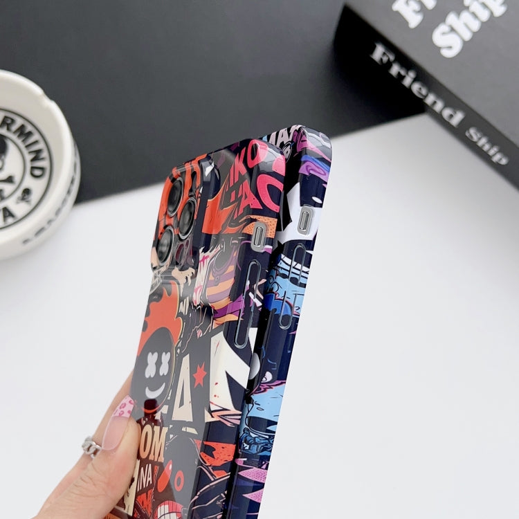 For iPhone XR Painted Pattern Precise Hole PC Phone Case(Working Comics) - More iPhone Cases by PMC Jewellery | Online Shopping South Africa | PMC Jewellery