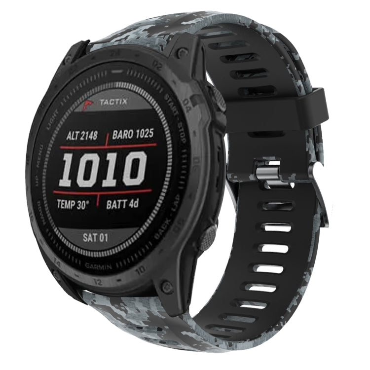 Compatible with Garmin Enduro 2 Camouflage Printed Silicone Watch Band(Black+Digital Camouflage) - free shipping - PMC TechLife - Order now!