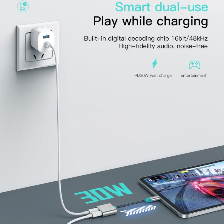 TOTU AD-6 USB-C/Type-C to Dual USB-C/Type-C Audio Adapter - Type-C Adapter by TOTUDESIGN | Online Shopping South Africa | PMC Jewellery | Buy Now Pay Later Mobicred