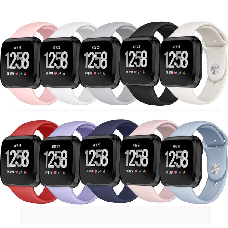 For Fitbit Versa 2 / Fitbit Versa / Fitbit Versa Lite Solid Color Silicone Watch Band, Size:S(Sand Pink) - Watch Bands by PMC TechLife | Online Shopping South Africa | PMC TechLife | Buy Now Pay Later Mobicred