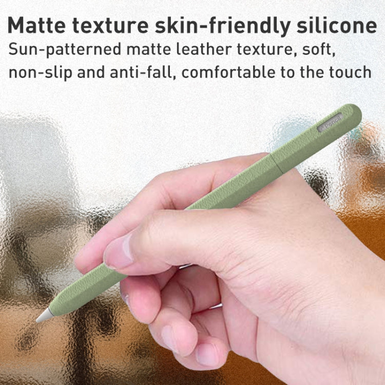 For Apple Pencil 1 LOVE MEI Frosted Leather Texture Silicone Protective Pen Case(Grey) - Pencil Accessories by LOVE MEI | Online Shopping South Africa | PMC TechLife