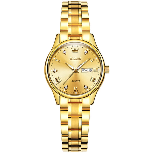 OLEVS 5563 Women Luminous Waterproof Quartz Watch(Gold) - Metal Strap Watches by OLEVS | Online Shopping South Africa | PMC Jewellery | Buy Now Pay Later Mobicred