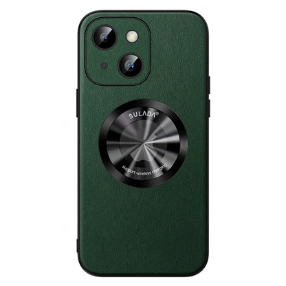 For iPhone 14 Plus SULADA Microfiber Leather MagSafe Magnetic Phone Case(Green) - iPhone 14 Plus Cases by SULADA | Online Shopping South Africa | PMC Jewellery