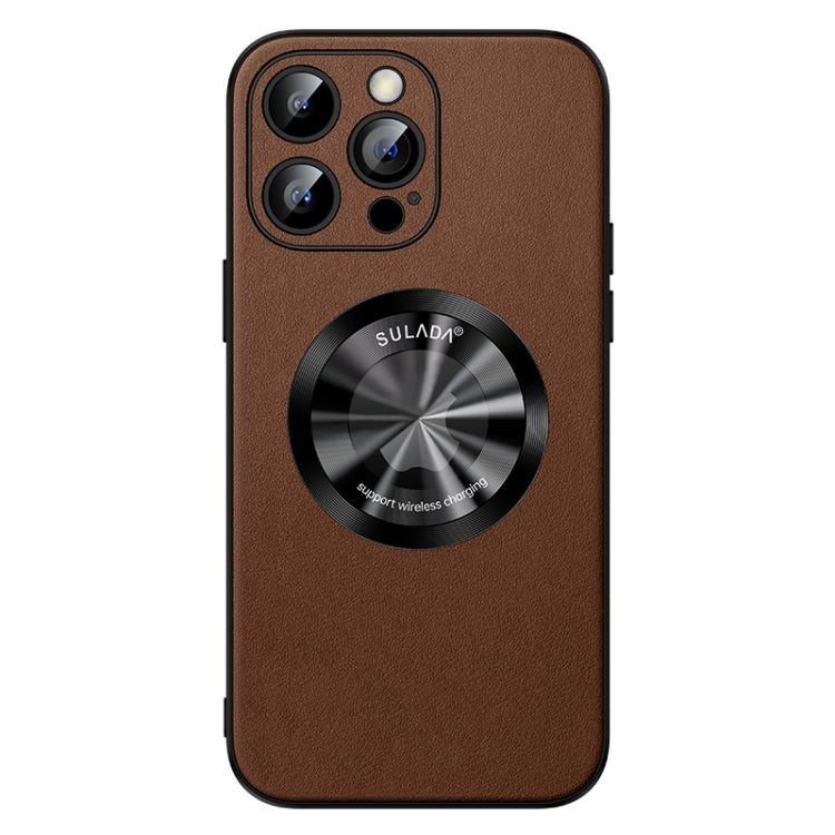 For iPhone 14 Pro Max SULADA Microfiber Leather MagSafe Magnetic Phone Case(Brown) - iPhone 14 Pro Max Cases by SULADA | Online Shopping South Africa | PMC TechLife | Buy Now Pay Later Mobicred