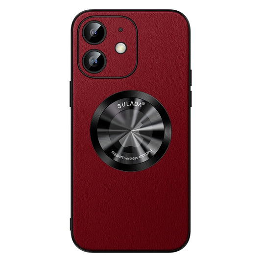 For iPhone 12 SULADA Microfiber Leather MagSafe Magnetic Phone Case(Red) - iPhone 12 / 12 Pro Cases by SULADA | Online Shopping South Africa | PMC Jewellery