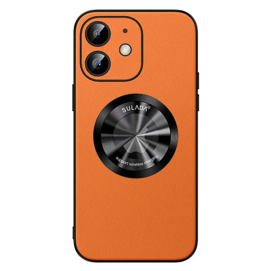 For iPhone 12 SULADA Microfiber Leather MagSafe Magnetic Phone Case(Orange) - iPhone 12 / 12 Pro Cases by SULADA | Online Shopping South Africa | PMC Jewellery