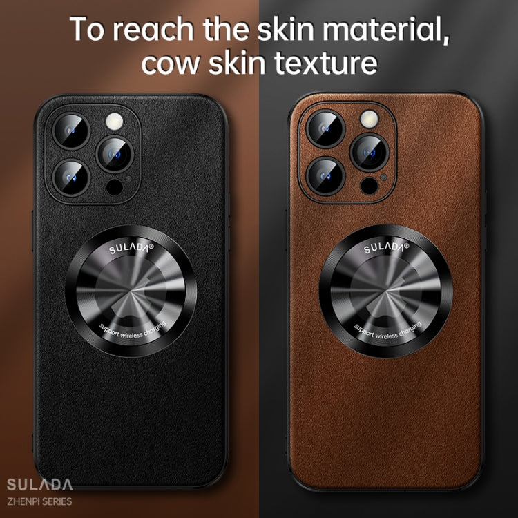 For iPhone 12 Pro SULADA Microfiber Leather MagSafe Magnetic Phone Case(Brown) - iPhone 12 / 12 Pro Cases by SULADA | Online Shopping South Africa | PMC TechLife | Buy Now Pay Later Mobicred