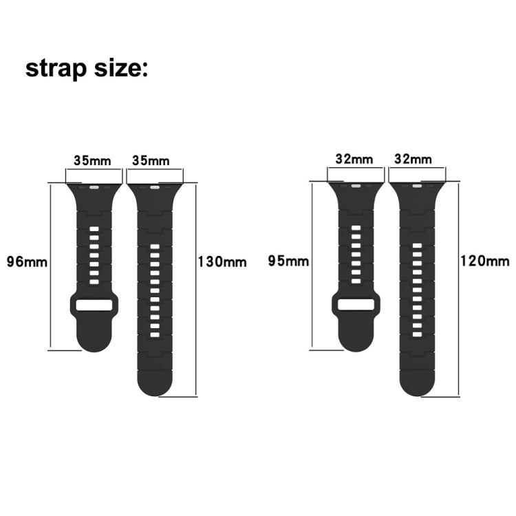 For Apple Watch 9 45mm Square Buckle Armor Style Silicone Watch Band(Plating Titanium Black) - Watch Bands by PMC TechLife | Online Shopping South Africa | PMC TechLife