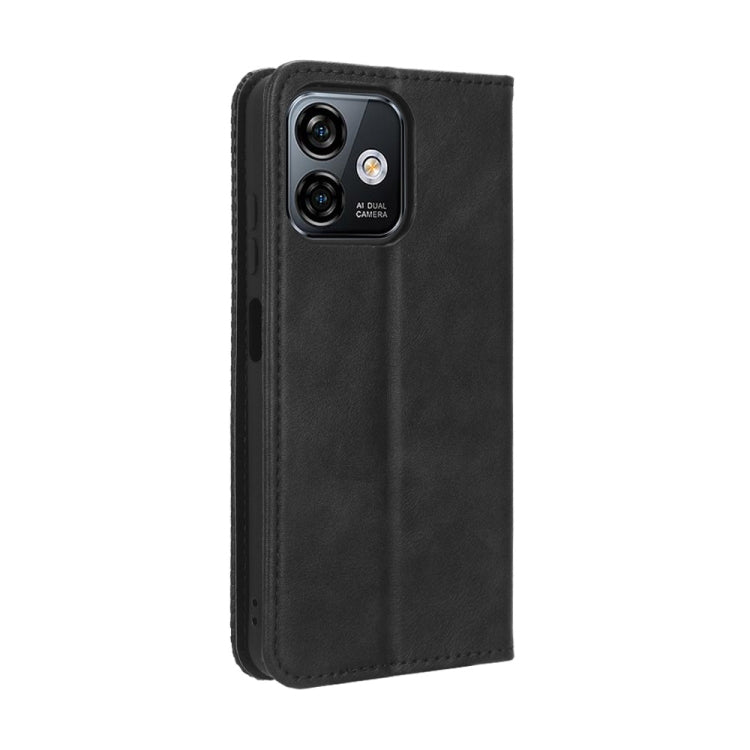 For Ulefone Note 16 Pro Magnetic Buckle Retro Texture Leather Phone Case(Black) - free shipping - PMC TechLife - Order now!