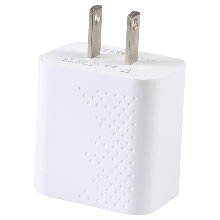 LZ-105PD 25W USB-C / Type-C Ports Dot Pattern Travel Charger, US Plug(White) - USB Charger by PMC Jewellery | Online Shopping South Africa | PMC Jewellery