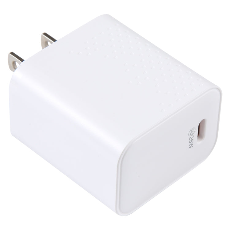 LZ-105PD 25W USB-C / Type-C Ports Dot Pattern Travel Charger, US Plug(White) - USB Charger by PMC Jewellery | Online Shopping South Africa | PMC Jewellery