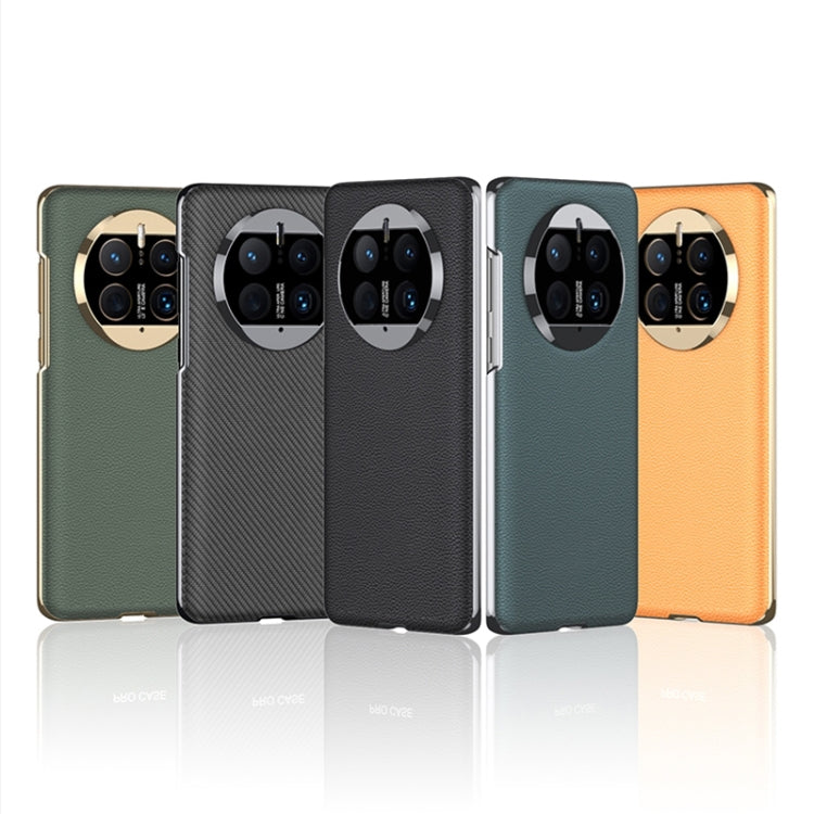 For Huawei Mate 50 Pro GKK Electroplating Leather Surface Phone Case(Yellow) - Huawei Cases by GKK | Online Shopping South Africa | PMC TechLife