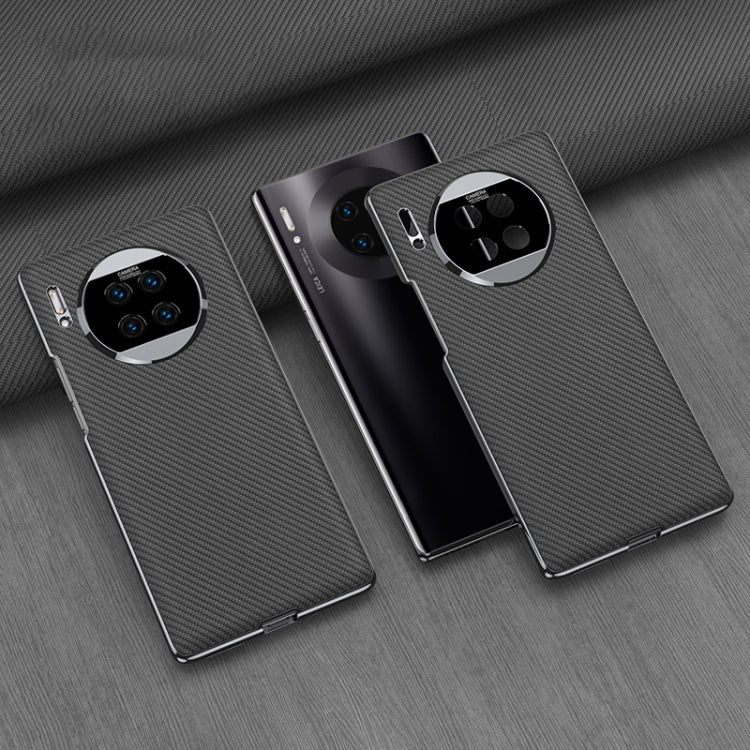 For Huawei Mate 30 5G GKK Electroplating Leather Surface Phone Case(Carbon Fiber) - Huawei Cases by GKK | Online Shopping South Africa | PMC TechLife | Buy Now Pay Later Mobicred