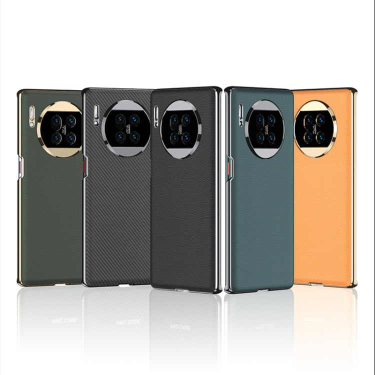 For Huawei Mate 30 5G GKK Electroplating Leather Surface Phone Case(Carbon Fiber) - Huawei Cases by GKK | Online Shopping South Africa | PMC TechLife | Buy Now Pay Later Mobicred
