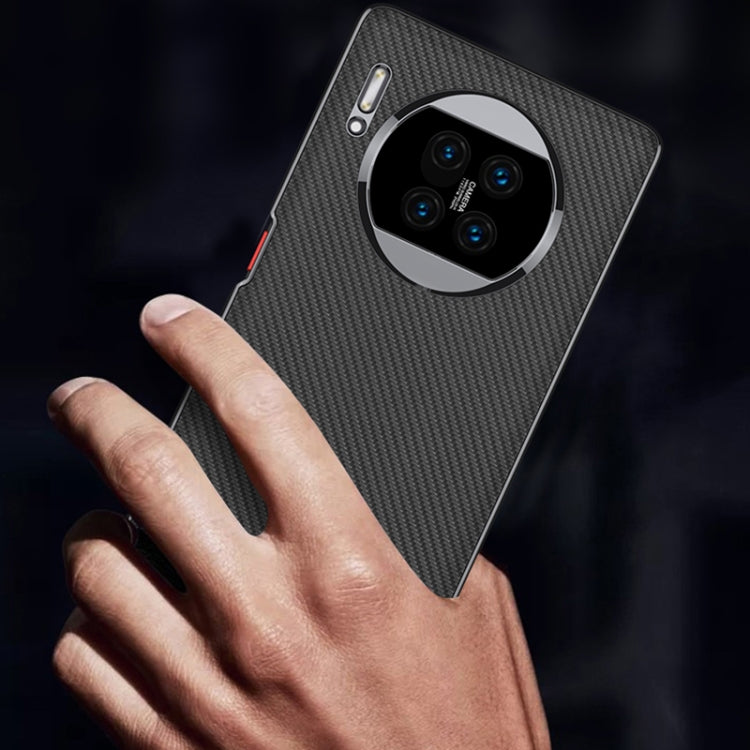 For Huawei Mate 30 5G GKK Electroplating Leather Surface Phone Case(Carbon Fiber) - Huawei Cases by GKK | Online Shopping South Africa | PMC TechLife | Buy Now Pay Later Mobicred