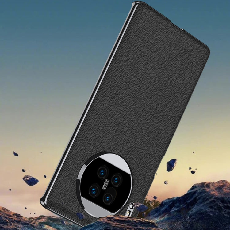 For Huawei Mate 30 5G GKK Electroplating Leather Surface Phone Case(Carbon Fiber) - Huawei Cases by GKK | Online Shopping South Africa | PMC TechLife | Buy Now Pay Later Mobicred