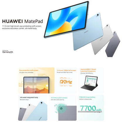 HUAWEI MatePad 11.5 inch 2023 WIFI, 8GB+128GB, HarmonyOS 3.1 Qualcomm Snapdragon 7 Gen 1 Octa Core, Not Support Google Play(Grey) - Huawei by Huawei | Online Shopping South Africa | PMC Jewellery