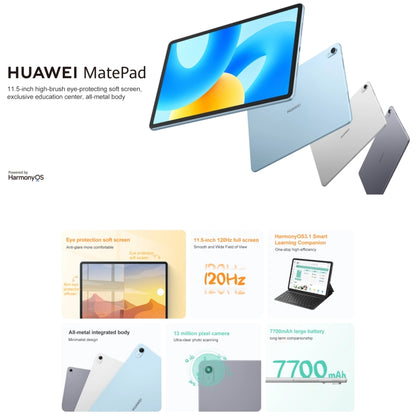 HUAWEI MatePad 11.5 inch 2023 WIFI, 8GB+128GB, HarmonyOS 3.1 Qualcomm Snapdragon 7 Gen 1 Octa Core, Not Support Google Play(Silver) - Huawei by Huawei | Online Shopping South Africa | PMC Jewellery