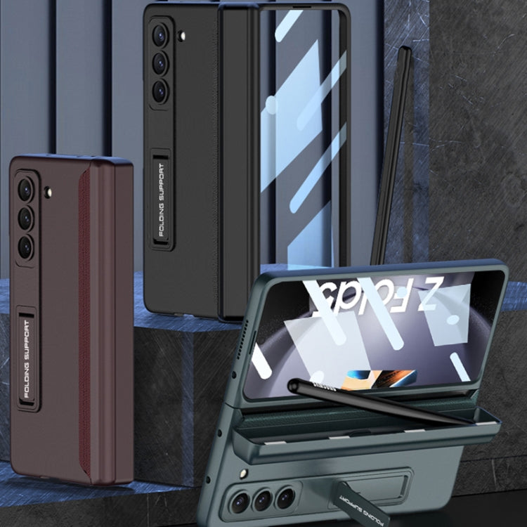 For Samsung Galaxy Z Fold5 GKK Integrated Magnetic Full Coverage Phone Flip Case with Pen Box(Night Green) - Galaxy Z Fold5 Cases by GKK | Online Shopping South Africa | PMC TechLife | Buy Now Pay Later Mobicred