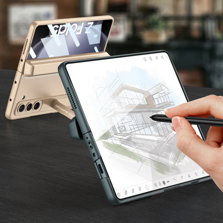 For Samsung Galaxy Z Fold5 GKK Integrated Magnetic Full Coverage Phone Flip Case with Pen Box(Night Green) - Galaxy Z Fold5 Cases by GKK | Online Shopping South Africa | PMC TechLife | Buy Now Pay Later Mobicred