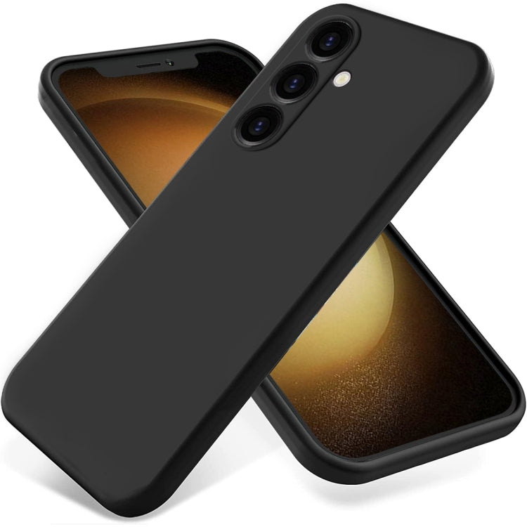 For Samsung Galaxy A05s Solid Color Liquid Silicone Dropproof Full Coverage Phone Case(Black) - Galaxy Phone Cases by PMC TechLife | Online Shopping South Africa | PMC TechLife | Buy Now Pay Later Mobicred