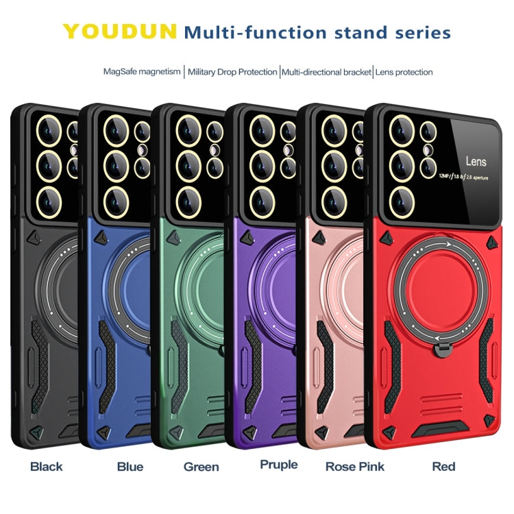 For Samsung Galaxy S23 Ultra 5G Large Window MagSafe Holder Phone Case(Black) - free shipping - PMC TechLife - Order now!