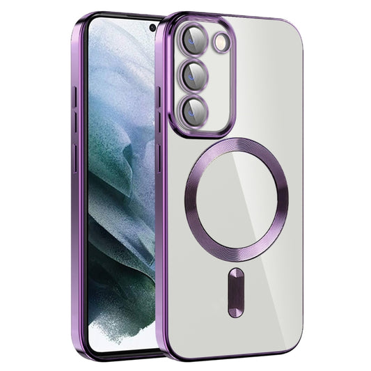 For Samsung Galaxy S21 5G CD Texture Plating TPU MagSafe Phone Case with Lens Film(Dark Purple) - Galaxy S21 5G Cases by PMC Jewellery | Online Shopping South Africa | PMC Jewellery