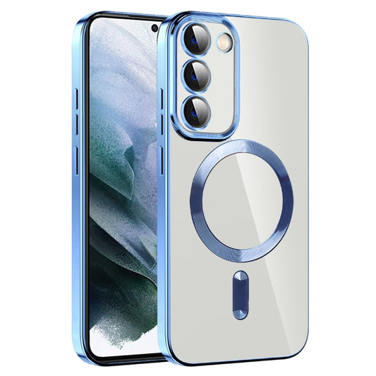 For Samsung Galaxy S21 5G CD Texture Plating TPU MagSafe Phone Case with Lens Film(Sierra Blue) - Galaxy S21 5G Cases by PMC Jewellery | Online Shopping South Africa | PMC Jewellery