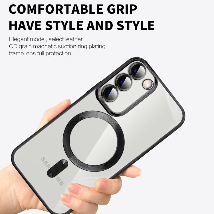 For Samsung Galaxy Note20 Ultra CD Texture Plating TPU MagSafe Phone Case with Lens Film(Brown) - Galaxy Note20 Ultra Cases by PMC TechLife | Online Shopping South Africa | PMC TechLife