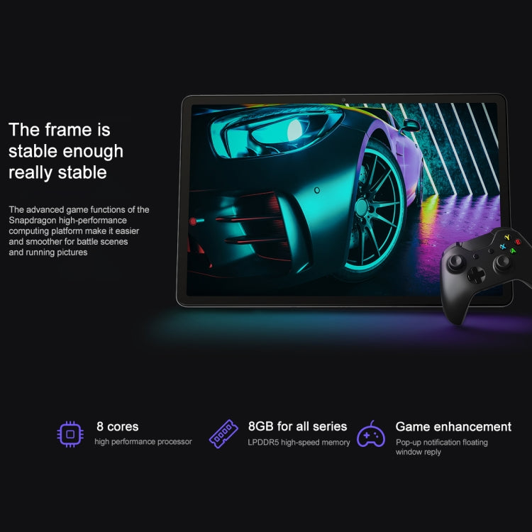 Lenovo Pad Pro 12.7 inch WiFi Tablet, 8GB+128GB, Android 13, Qualcomm Snapdragon 870 Octa Core, Support Face Identification(Dark Grey) - free shipping - PMC TechLife - Order now!