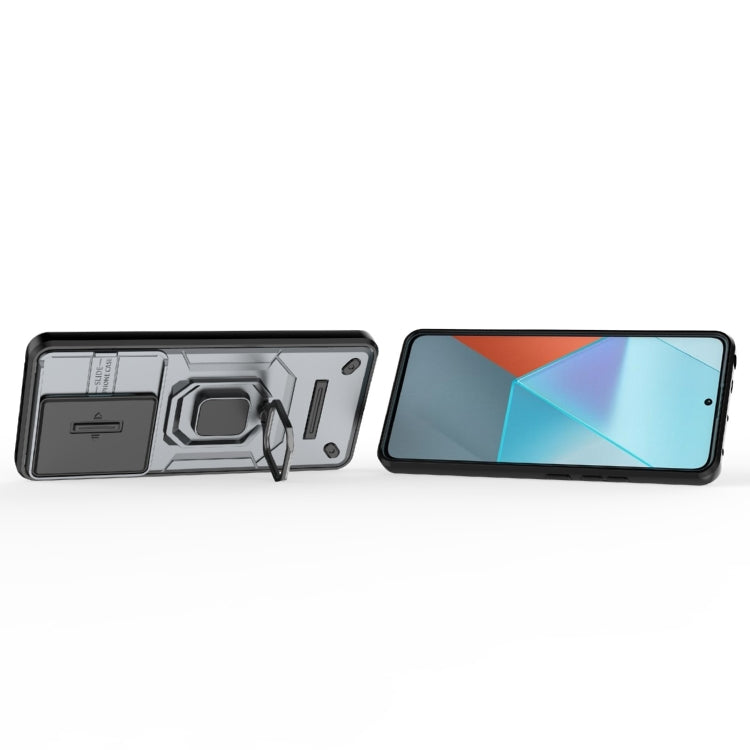 For Xiaomi Redmi Note 13 Pro 5G Sliding Camshield TPU + PC Shockproof Phone Case with Holder(Grey) - free shipping - PMC TechLife - Order now!