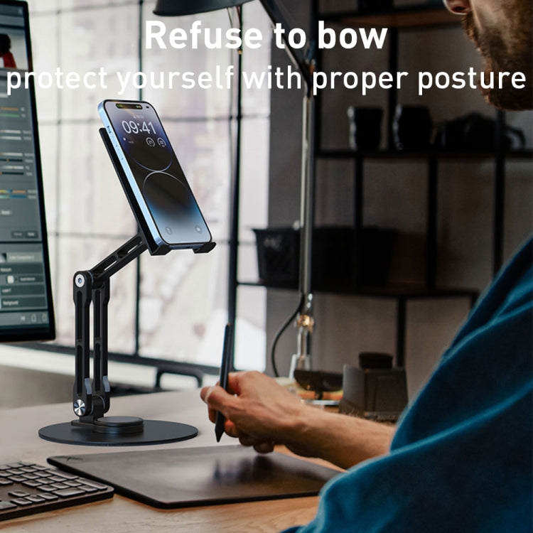 R-JUST HZ40 Mechanical Lift Tablet Desktop Stand(Black) - Desktop Holder by R-JUST | Online Shopping South Africa | PMC TechLife | Buy Now Pay Later Mobicred
