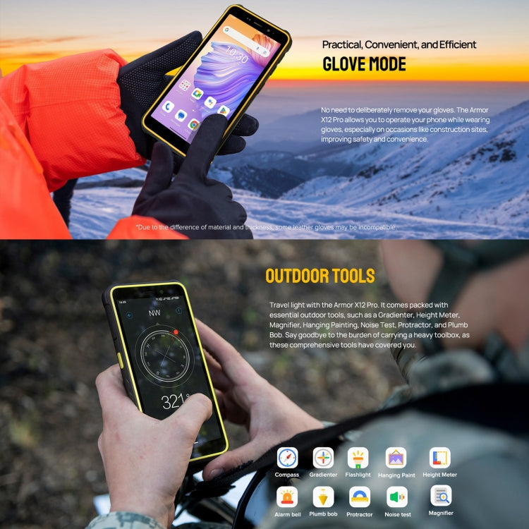 Ulefone Armor X12 Pro, 4GB+64GB, IP68/IP69K Rugged Phone, 5.45 inch Android 13 MediaTek Helio G36 Octa Core, Network: 4G, NFC(Less Green) - Ulefone by Ulefone | Online Shopping South Africa | PMC Jewellery | Buy Now Pay Later Mobicred