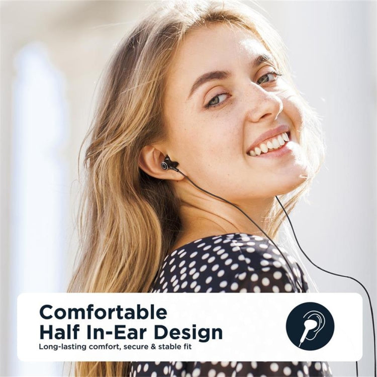 JOYRO0M JR-EC07 Type-C Metal Half In-Ear Wired Earphone, Length: 1.2m(Black) - Type-C Earphone by JOYROOM | Online Shopping South Africa | PMC Jewellery