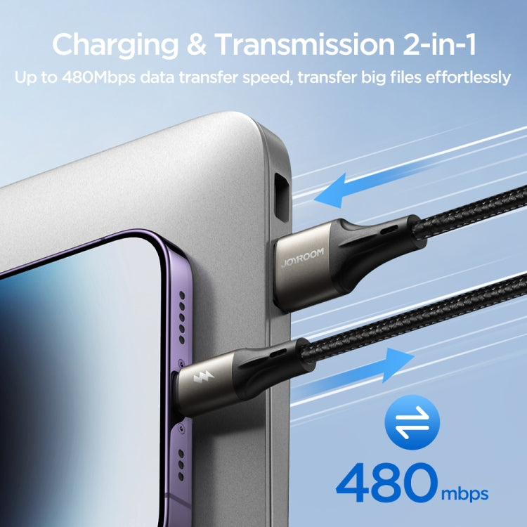 JOYROOM SA25-AC3 3A USB to USB-C/Type-C Fast Charge Data Cable, Length:1.2m(Black) - USB-C & Type-C Cable by JOYROOM | Online Shopping South Africa | PMC TechLife | Buy Now Pay Later Mobicred