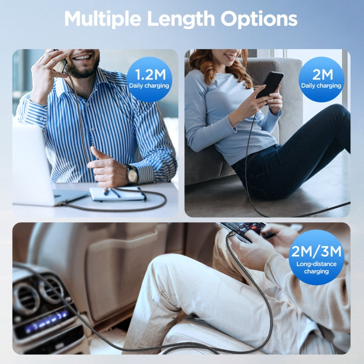 JOYROOM SA25-AC6 100W USB to USB-C/Type-C Fast Charge Data Cable, Length:1.2m(Black) - free shipping - PMC TechLife - Order now!