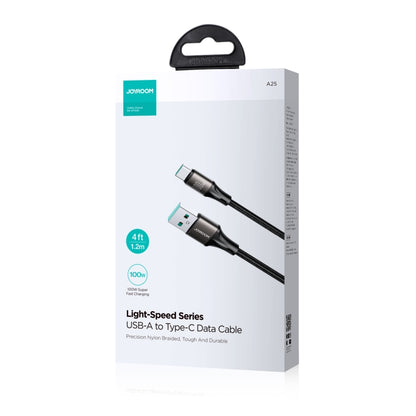 JOYROOM SA25-AC6 100W USB to USB-C/Type-C Fast Charge Data Cable, Length:1.2m(Black) - USB-C & Type-C Cable by JOYROOM | Online Shopping South Africa | PMC Jewellery