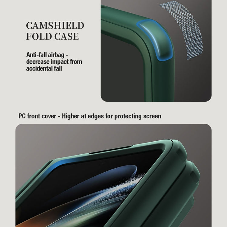 For Samsung Galaxy Z Fold5 NILLKIN Black Mirror Series Camshield PC Phone Case with Pen Slot(Green) - Galaxy Z Fold5 Cases by NILLKIN | Online Shopping South Africa | PMC Jewellery