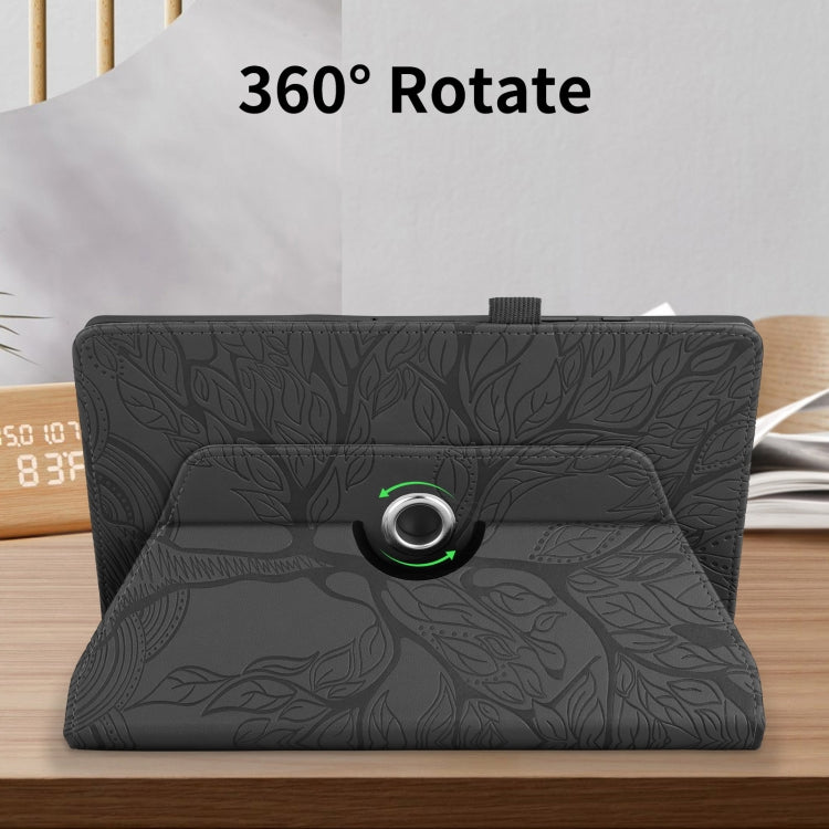 For Amazon Kindle Paperwhite 5 Tree Life Embossed Rotation Leather Smart Tablet Case(Black) - Amazon by PMC TechLife | Online Shopping South Africa | PMC TechLife | Buy Now Pay Later Mobicred
