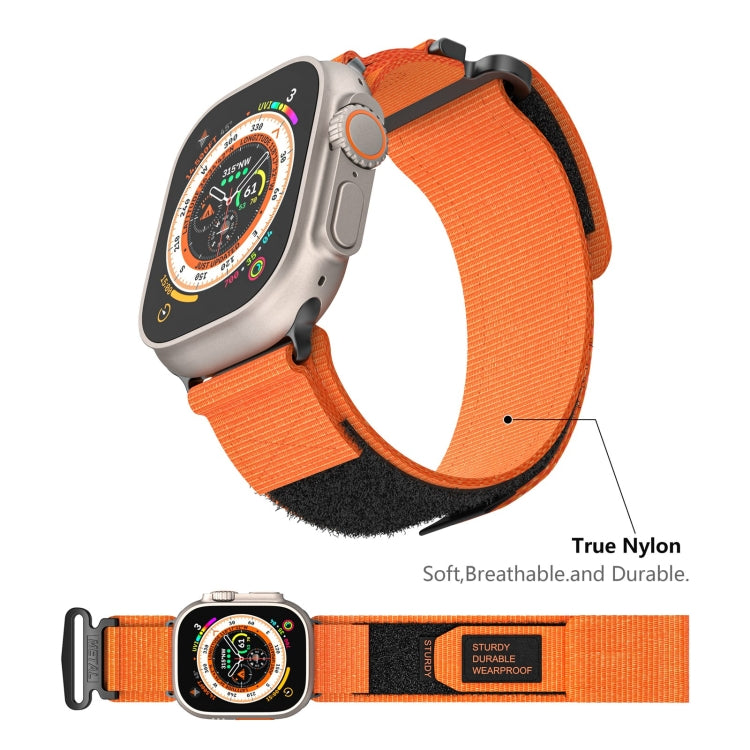 For Apple Watch Series 9 41mm AW Nylon Two-Section Watch Band(Orange) - Watch Bands by PMC TechLife | Online Shopping South Africa | PMC TechLife