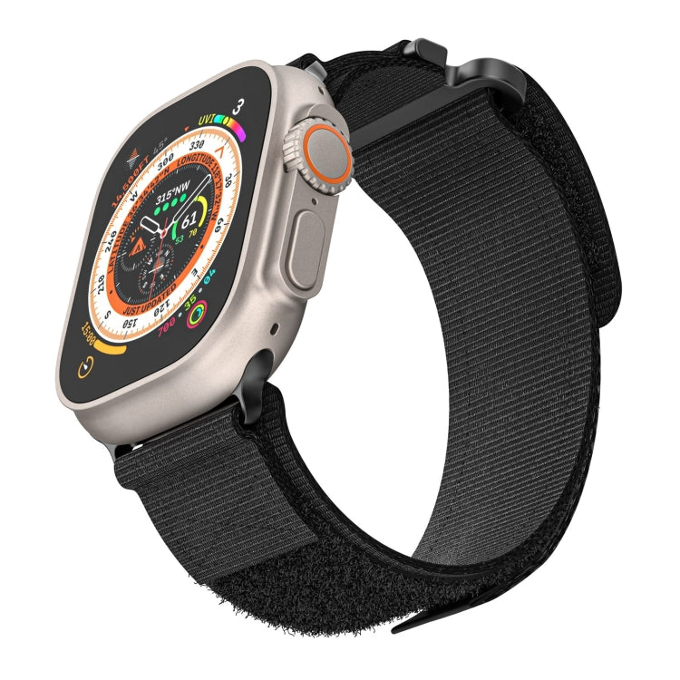 For Apple Watch SE 2023 44mm AW Nylon Two-Section Watch Band(Black) - Watch Bands by PMC TechLife | Online Shopping South Africa | PMC TechLife