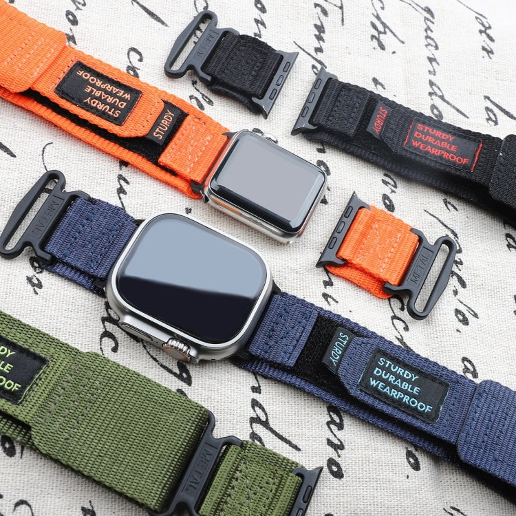 For Apple Watch Series 9 45mm AW Nylon Two-Section Watch Band(Black) - Watch Bands by PMC TechLife | Online Shopping South Africa | PMC TechLife