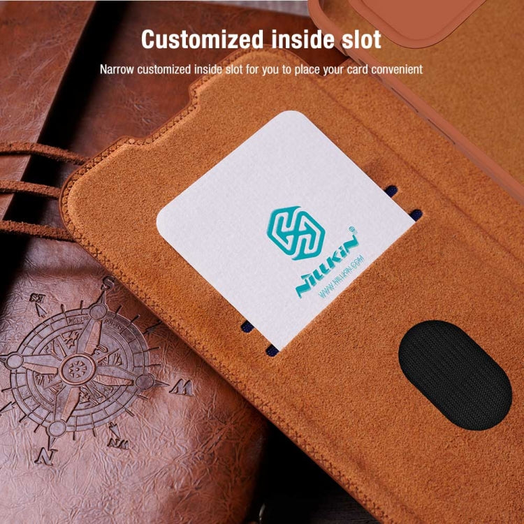 For iPhone 15 Plus NILLKIN QIN Series Pro Sliding Camera Cover Design Leather Phone Case(Red) - iPhone 15 Plus Cases by NILLKIN | Online Shopping South Africa | PMC TechLife | Buy Now Pay Later Mobicred