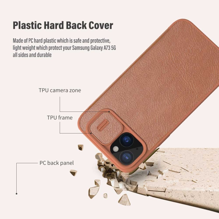 For iPhone 15 Plus NILLKIN QIN Series Pro Sliding Camera Cover Design Leather Phone Case(Red) - iPhone 15 Plus Cases by NILLKIN | Online Shopping South Africa | PMC TechLife | Buy Now Pay Later Mobicred