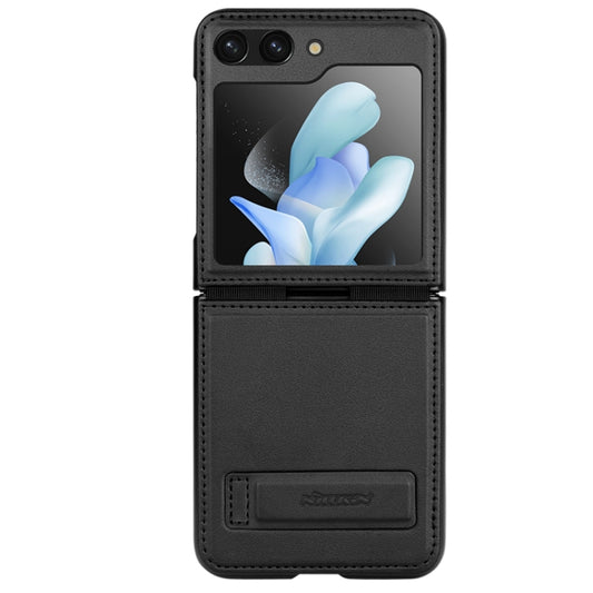 For Samsung Galaxy Z Flip5 NILLKIN QIN Series Plain Leather Phone Case(Black) - Galaxy Z Flip5 Cases by NILLKIN | Online Shopping South Africa | PMC Jewellery
