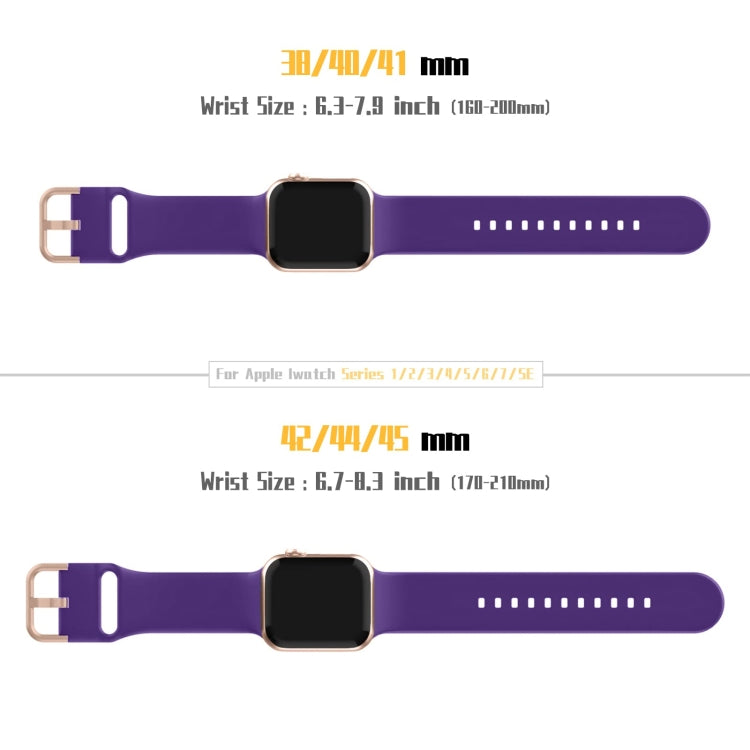 For Apple Watch 8 45mm Pin Buckle Silicone Watch Band(Purple) - Watch Bands by PMC TechLife | Online Shopping South Africa | PMC TechLife