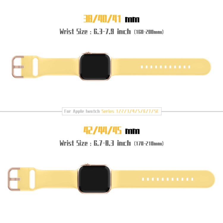 For Apple Watch 8 45mm Pin Buckle Silicone Watch Band(Yellow) - Watch Bands by PMC TechLife | Online Shopping South Africa | PMC TechLife